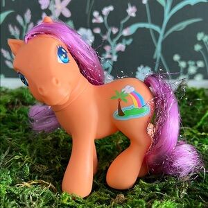 VINTAGE Hasbro My Little Pony figure G3 2002 Island Rainbow Y2K Tinsel Hair ✨